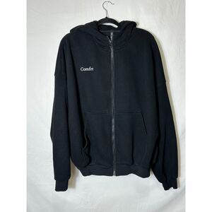 Comfrt Cloud Full Zip Hoodie Unisex Medium Black Heavyweight Cotton Oversized